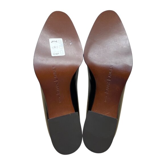 Ralph Lauren Black Leather Croc Embossed Toe Low Heel Pumps Sz 6B - Picture 6 of 8